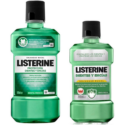 Listerine dentes e gengivas Enxague Bucal 500ml + 250ml